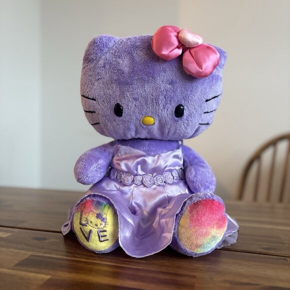 Build-A-Bear Hello Kitty Purple Plush WITH BOW Choker...